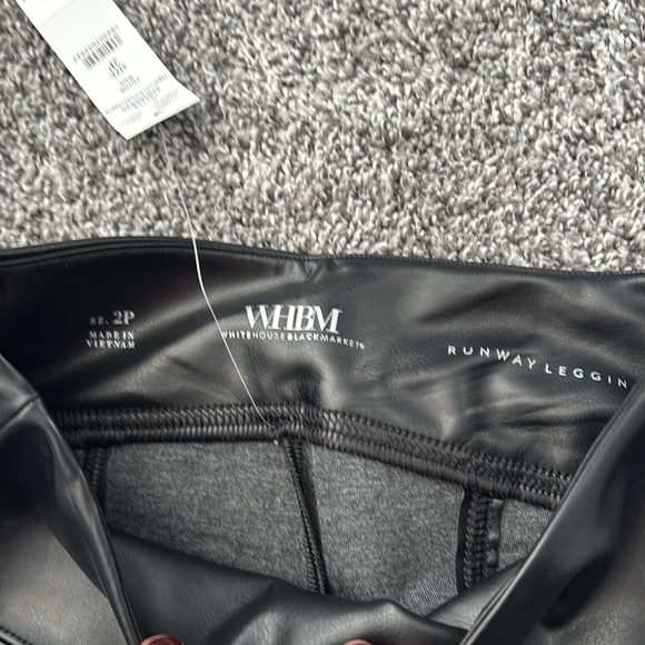 NWT White House Black Market Runway Faux Leather Leggings Size 2P - Picture 10 of 12